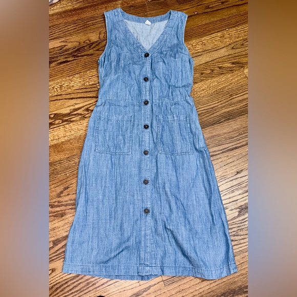 Old Navy Blue Button Down Denim Midi Dress - Picture 2 of 4